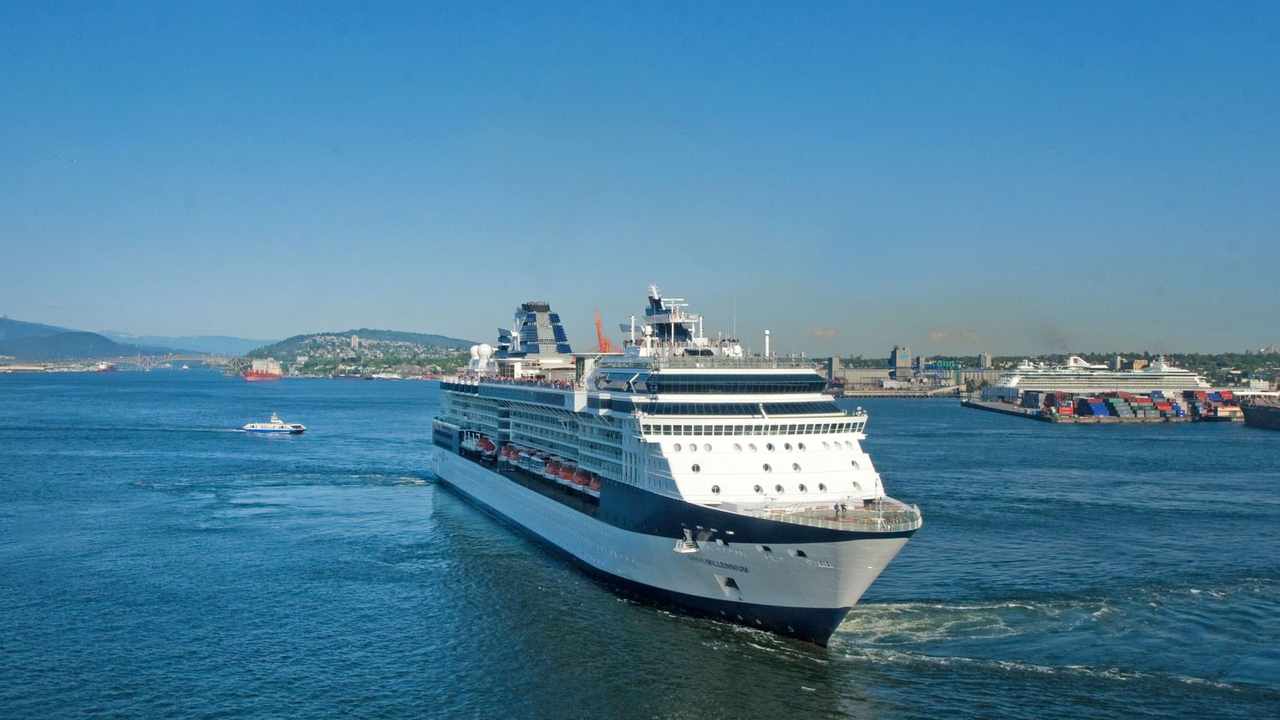 Large cruise ship sailing calm waters under a blue sky — why cruise travel insurance differs from standard cover
